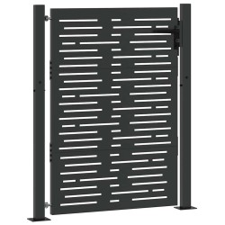 Porte de Jardin Noir 105 x 150 cm Acier peint par poudre 