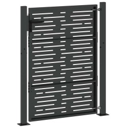Porte de Jardin Noir 105 x 150 cm Acier peint par poudre 