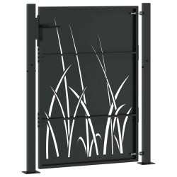 Porte de Jardin Noir 105 x 150 cm Acier peint par poudre 