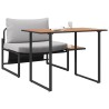 Ensemble de salle à manger de jardin de 2 pièces avec chaise individuelle et coussins gris clair 