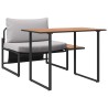 Ensemble de salle à manger de jardin de 2 pièces avec chaise individuelle et coussins gris clair 
