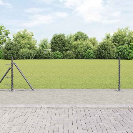 Clôture Hexagonale Grise 0,5x50 m Acier 