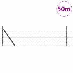 Clôture Hexagonale Grise 0,5x50 m Acier 