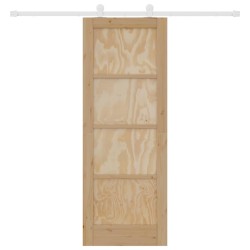 Porte coulissante avec Set de quincaillerie 'ORKDAL'en bois massif de pin 