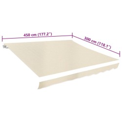 Toile d'auvent Crème 450x300 cm  