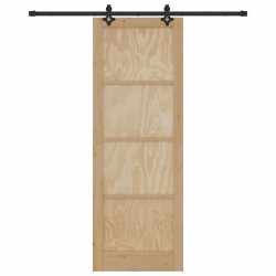 Porte Coulissante avec Quincaillerie 83x232 cm Bois Massif Pin 