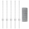Clôture Euro avec 5 poteaux U Argent 0,6x10 m Acier 