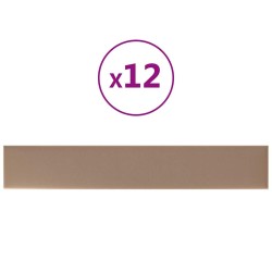 Panneaux muraux 12 pcs Cappuccino 90x15 cm Similicuir 1,62 m² 