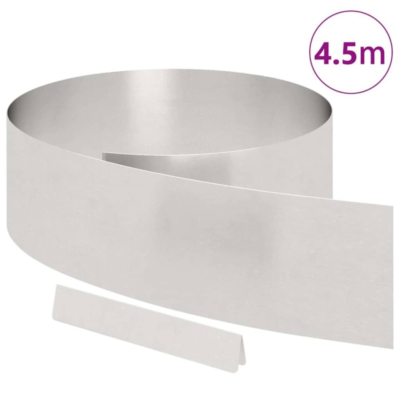 Bordure de jardin Argent 450 x 20 cm Acier inoxydable 