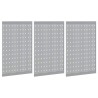 Tableaux Perforés 3 pcs avec 15 Accessoires Gris 50x80 cm Acier 