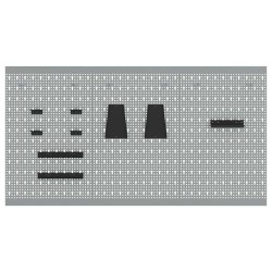Tableaux Perforés 3 pcs avec 15 Accessoires Gris 50x80 cm Acier 