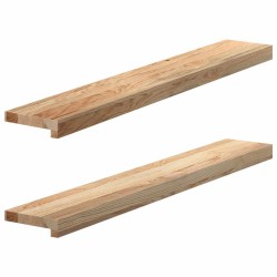 Appuis de fenêtre 2 pcs non traité 100x15x2cm bois chêne massif 