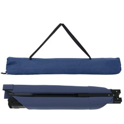Lit de soleil pliable avec sac de transport bleu en tissu Oxford 600D 