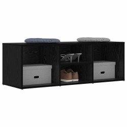 Banc de rangement pour chaussures Chêne noir 102 x 35 x 35 cm 