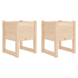 Jardinières 2 pcs 40x40x52,5 cm Bois massif de pin 