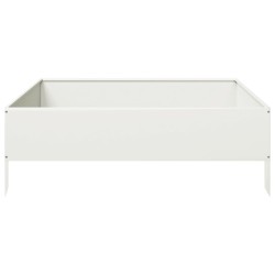 Lit surélevé de jardin blanc 100x100x33,5 cm acier 