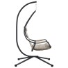 Chaise suspendue avec support et coussin taupe en acier 