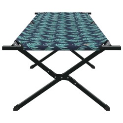 Lit de soleil pliant avec sac de transport, design feuillage, en tissu Oxford 600D. 