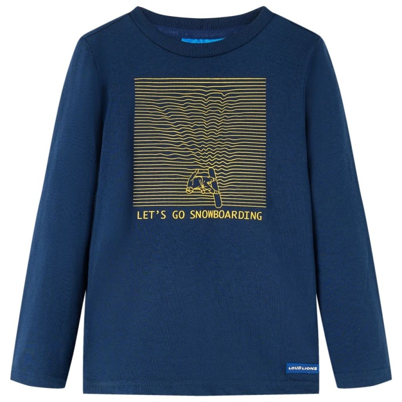 T-shirt enfants manches longues bleu marine 140 