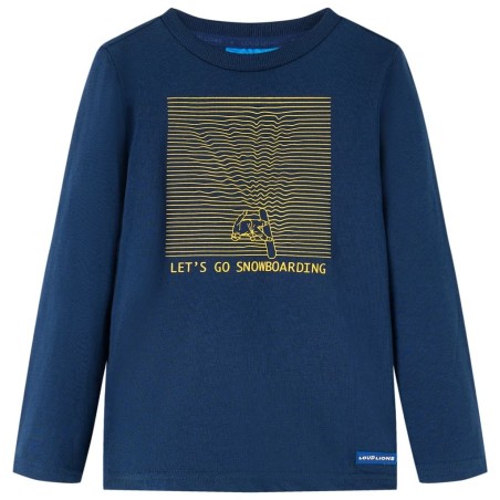 T-shirt enfants manches longues bleu marine 140 