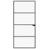 Porte d'intérieur Noir 93x201,5 cm Trempé verre aluminium fin 
