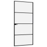 Porte d'intérieur Noir 93x201,5 cm Trempé verre aluminium fin 