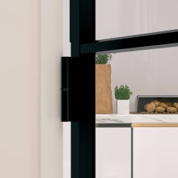 Porte d'intérieur Noir 93x201,5 cm Trempé verre aluminium fin 