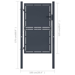 Portail de jardin Acier 100 x 125 cm Anthracite 