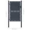 Portail de jardin Acier 100 x 125 cm Anthracite 