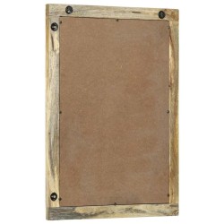 Miroir de salle de bain en bois massif de mangue, 50 x 70 x 30 cm. 