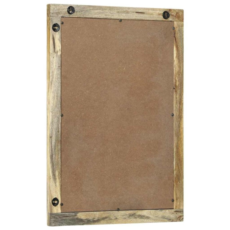 Miroir de salle de bain en bois massif de mangue, 50 x 70 x 30 cm. 