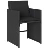 Ensemble de salle à manger de jardin 5 pièces avec coussins Noir Rattan poly 