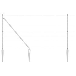 Pieux de clôture avec pointes, 26 pcs, Ø32 mm, 160 cm, en acier galvanisé 