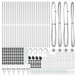 Pieux de clôture avec pointes, 26 pcs, Ø32 mm, 160 cm, en acier galvanisé 