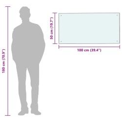  Dosseret de cuisine Blanc 100x50 cm Verre trempé 