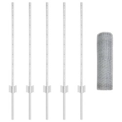 Poteaux de clôture 5 pcs U-Channel 80 cm Acier galvanisé 