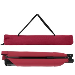 Lit de soleil pliable avec sac de transport rouge en tissu oxford 600D 