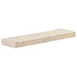 Coussin de plancher de palette Coton 120x40x7 cm Beige 