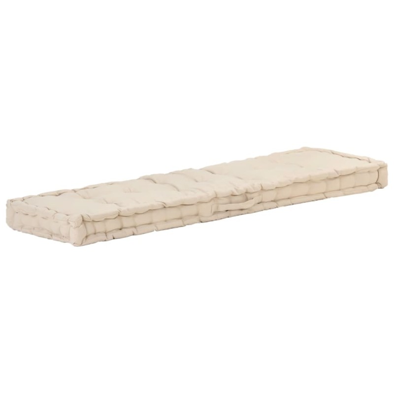 Coussin de plancher de palette Coton 120x40x7 cm Beige Coussin de plancher de palette Coton 120x40x7 cm Beige