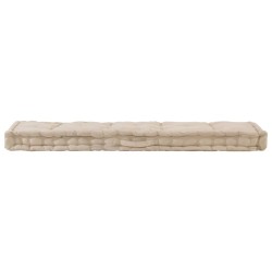 Coussin de plancher de palette Coton 120x40x7 cm Beige 