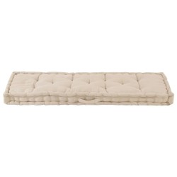 Coussin de plancher de palette Coton 120x40x7 cm Beige 