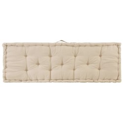 Coussin de plancher de palette Coton 120x40x7 cm Beige 