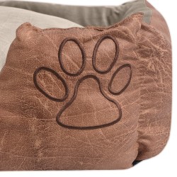 Lit pour chiens avec coussin Cuir artificiel PU Taille XXL Beige 