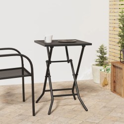 Table de jardin pliable anthracite 50x50x72 cm maille d'acier 