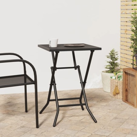 Table de jardin pliable anthracite 50x50x72 cm maille d'acier 