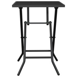 Table de jardin pliable anthracite 50x50x72 cm maille d'acier 