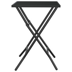 Table de jardin pliable anthracite 50x50x72 cm maille d'acier 