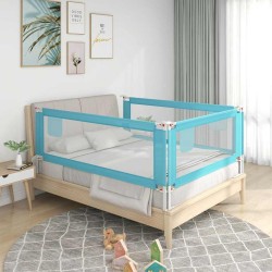 Barrière de sécurité de lit d'enfant Bleu 200x25 cm Tissu 