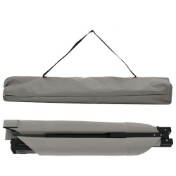 Lit de soleil pliable avec sac de transport, gris en tissu Oxford 600D. 