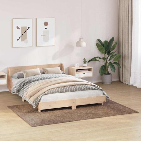 Tapis shaggy avec dos en latex Marron 140x200 cm 
